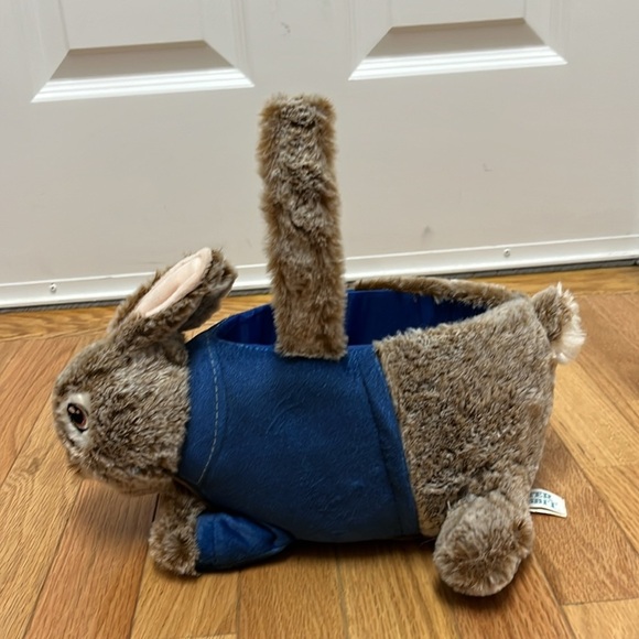 DanDee Plush Peter Rabbit Easter Basket Wearing Jean Jacket **SO ADORABLE** - Picture 2 of 6